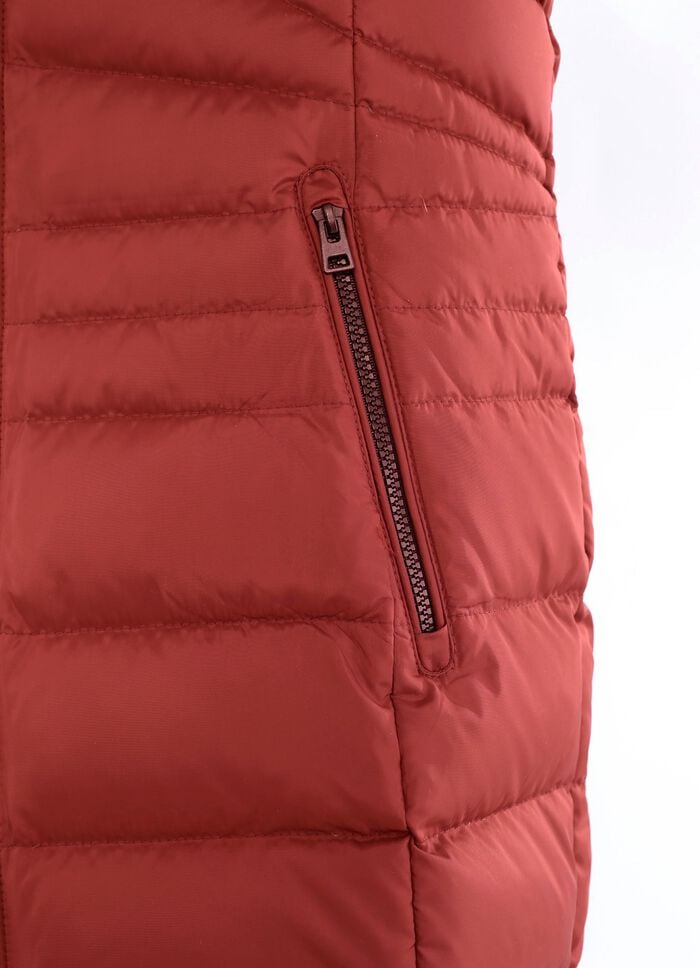 Daunen-Longjacke in 2 Farben ZIEGELROT