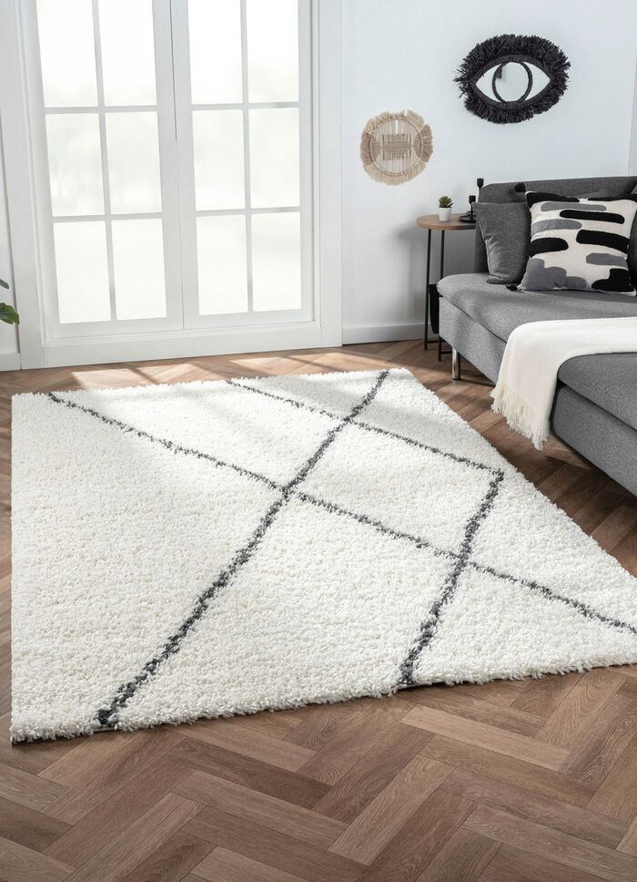 Traumhaft flauschige Shaggy-Br&uuml;cken, -Galerien und -Teppiche CREME