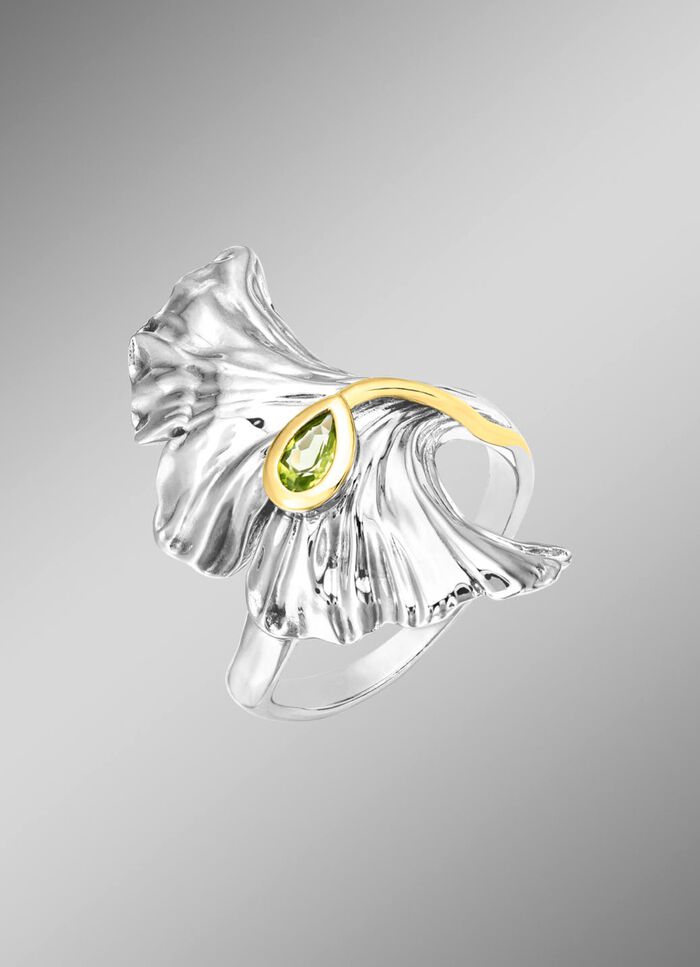Stilvoller Damenring mit echt Peridot 