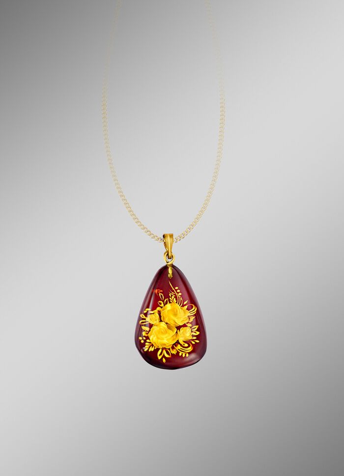 Anh&auml;nger mit handgravierten Rosen 