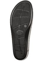 Bequeme Damen-Pantoletten, Weite G, mit Lederbl&uuml;te ANTIKBRONZE