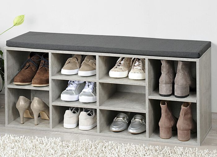Schuhbank mit Sitzkissen 
