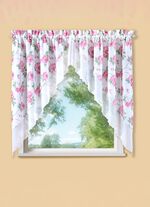 2-teiliger Fensterbehang mit Rosenmotiv WEISS-ROSE