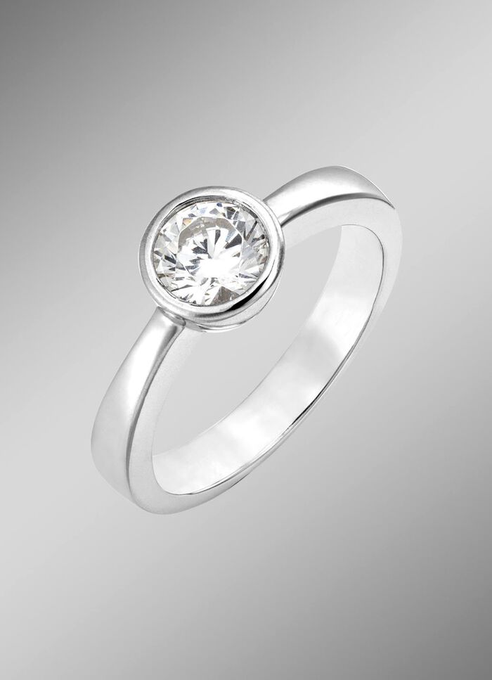 Zauberhafter Damenring mit synth. Zirkonia 