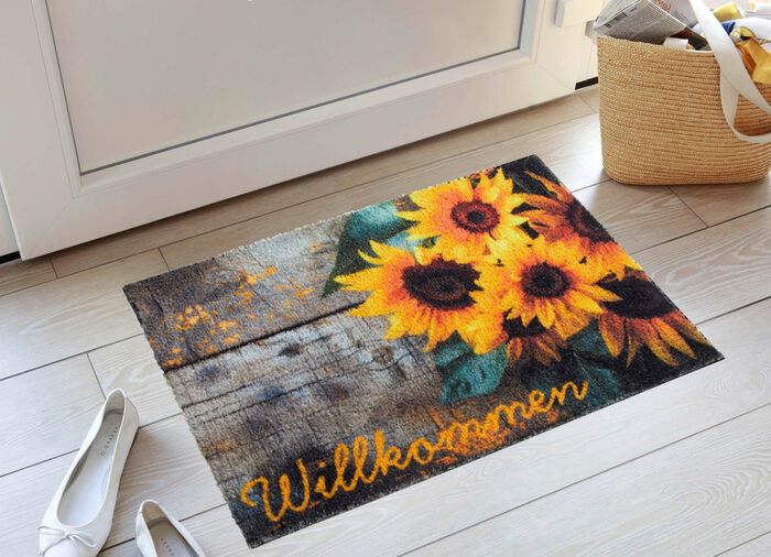 Fu&szlig;matte mit Sonnenblumen-Motiv 