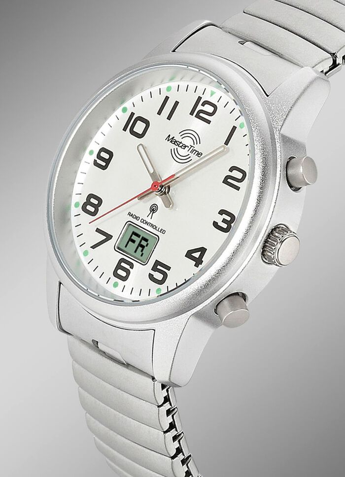 Master Time Funk-Damenuhr mit Edelstahlzugband 
