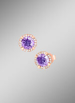 Funkelnde Ohrstecker mit echt Amethyst und echt Wei&szlig;topas 