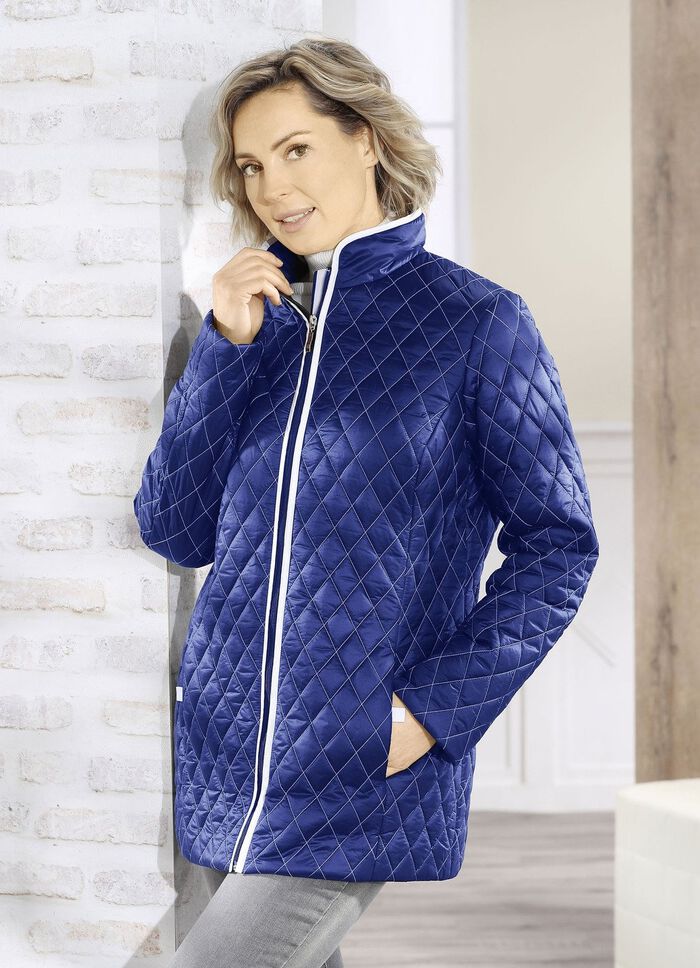 Jacke mit Rautenstepp KOBALTBLAU