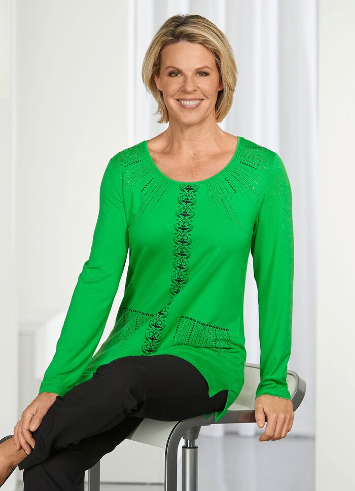 Shirt mit ausgefallenem Druck-Dessin in 3 Farben 