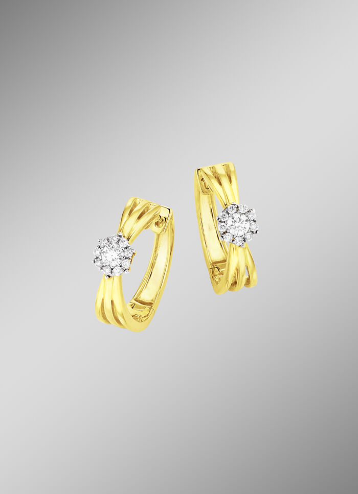 Durchbrochene Klappcreolen mit 20 Brillanten 