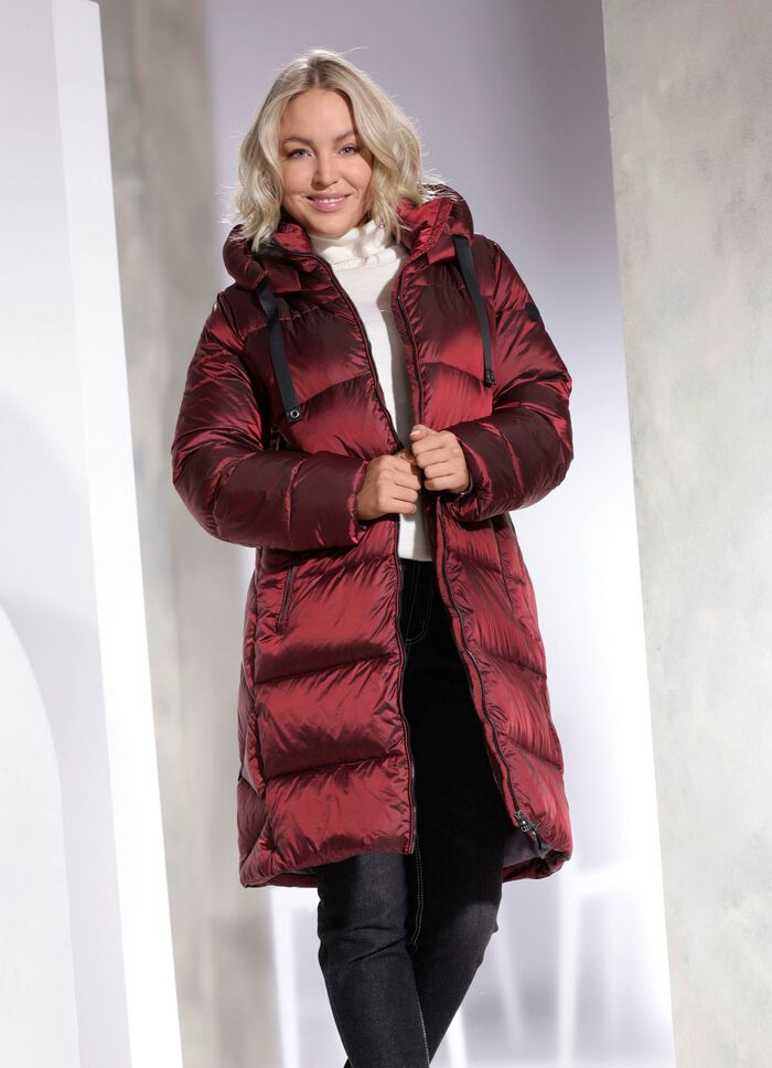 Daunen-Funktions-Kurzmantel mit Kapuze 