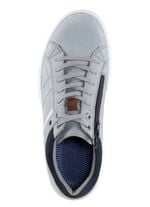 GINO GALANTE Schn&uuml;rschuh aus Nubukleder mit Kontrastbes&auml;tzen HELLGRAU-BLAU