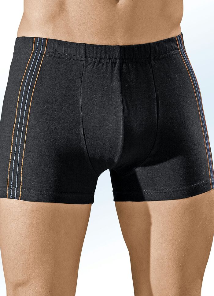 Viererpack Pants, uni mit seitlichen Kontraststreifen 