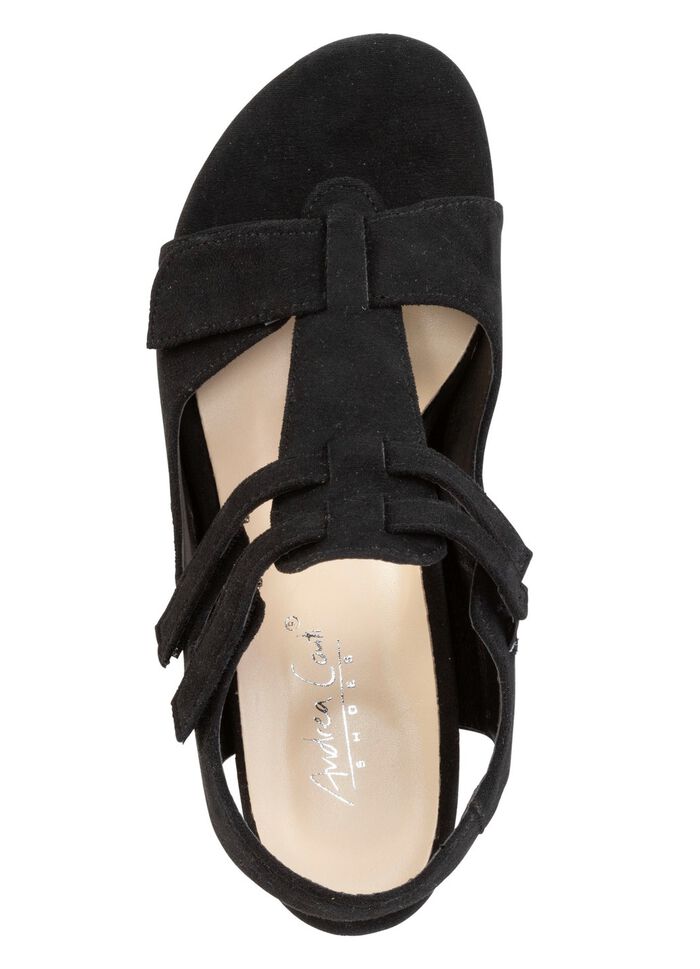 Andrea Conti, modische Damen-Sandaletten, Weite G, mit Klettverschluss SCHWARZ