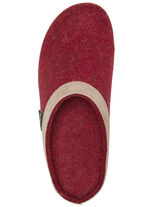 Laurina Wollfilz-Pantoffel mit Velours-Besatz GRANATROT