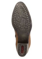 Rieker Western-Stiefelette aus weichem Synthetikmaterial mit Raffung COGNAC