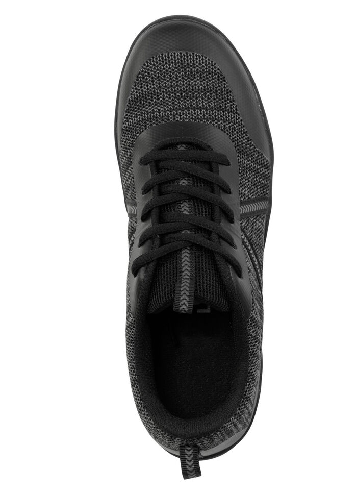 Barfußschuh aus Textilmaterial mit Synthetik-Besätzen SCHWARZ-GRAU