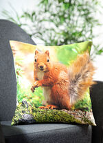 Kissenbezug Eichhörnchen mit aufgesetztem Fellschwanz 