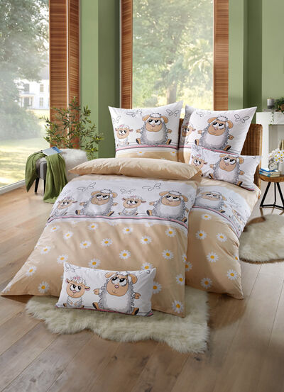 Fein-Renforcé Bettwäsche-Garnitur aus 100% Baumwolle 