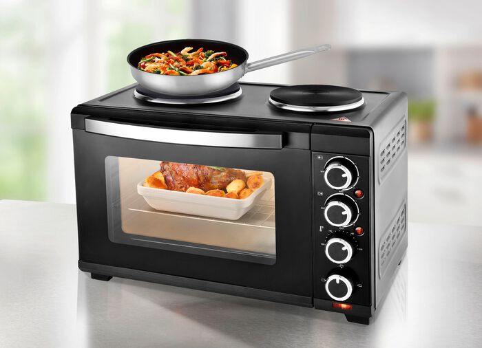 Kleink&uuml;che 2-in-1: Kochfeld und Ofen 