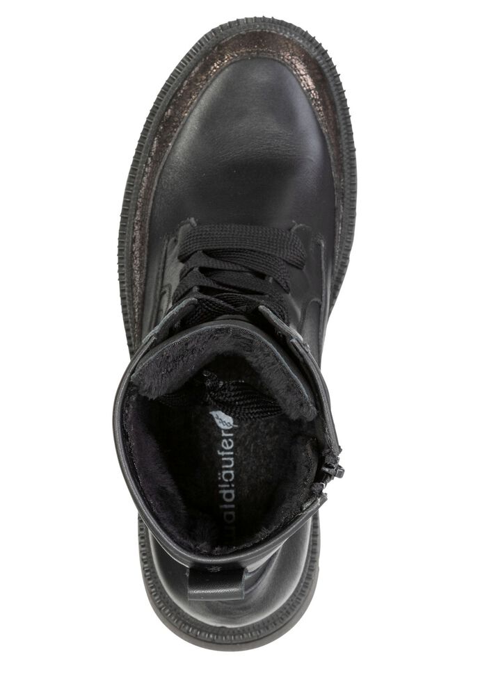 Waldl&auml;ufer, bequeme Damen-Stiefeletten, Winterschuhe, Weite H, mit herausnehmbarem Fu&szlig;bett SCHWARZ
