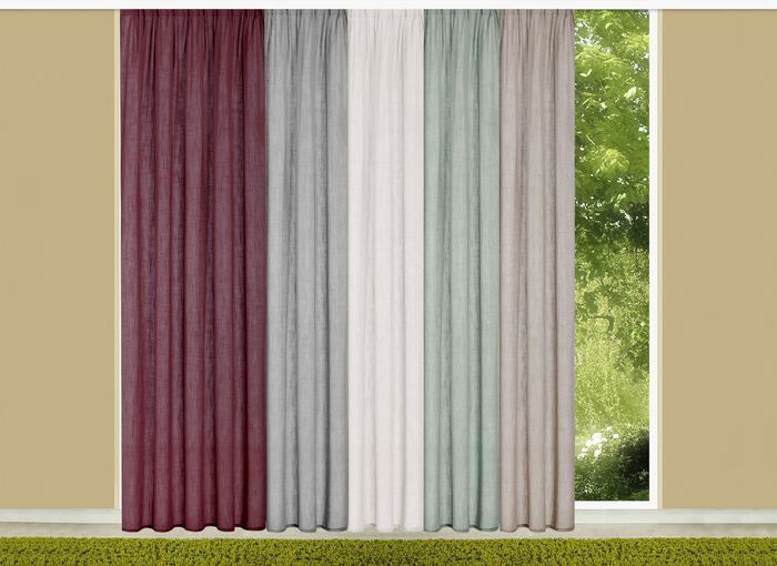 Halbtransparente &Uuml;bergardine in Leinenoptik WEISS