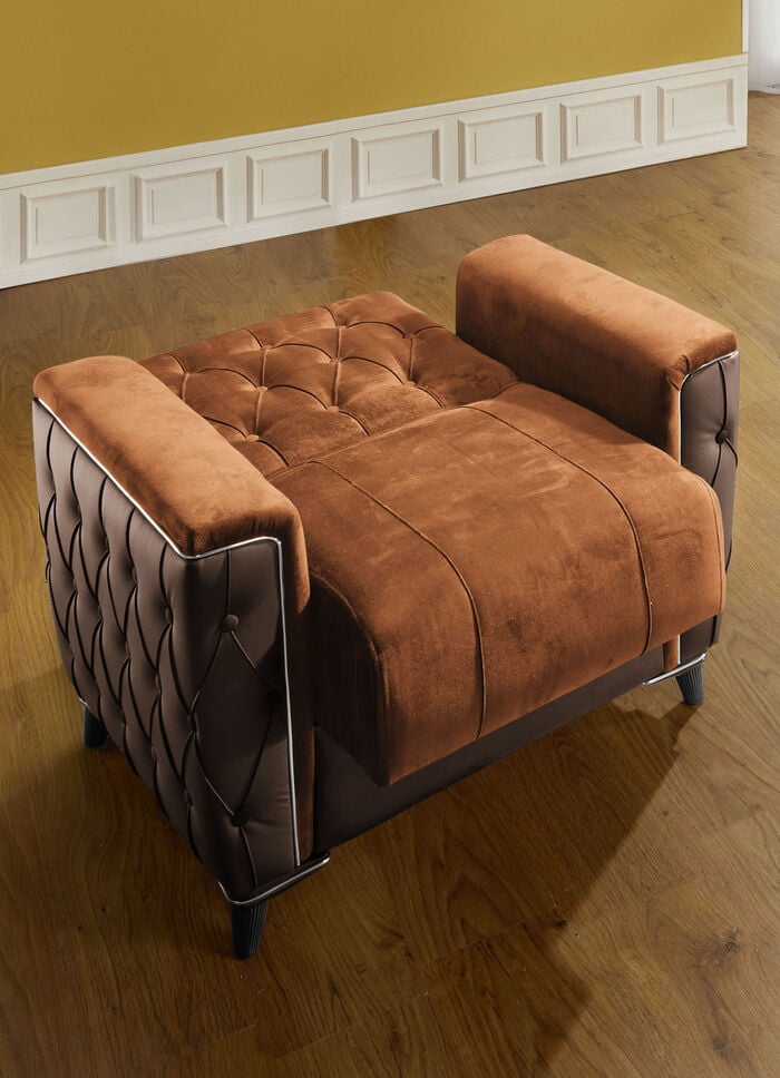 Polstermöbel mit Bettkasten und Liegefunktion BRAUN-TERRA