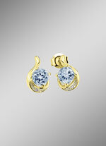 Strahlender Glanz: Ohrringe mit Blautopas und synth. Zirkonia 