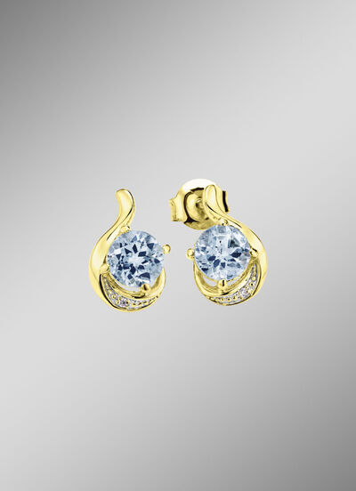 Strahlender Glanz: Ohrringe mit Blautopas und synth. Zirkonia 