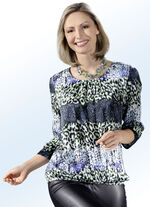 Interessante Tunika aus seidig gl&auml;nzendem Stoff 