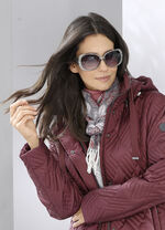 Schal mit Bl&auml;tterdessin 