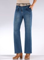 Jeans mit Bundfalten 