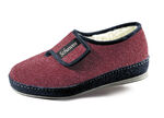 Atmungsaktive Damen-Hausschuhe, mit Klettverschluss BORDEAUX