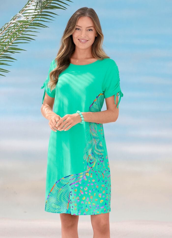 Laurina Kleid mit schimmerndem Druck 