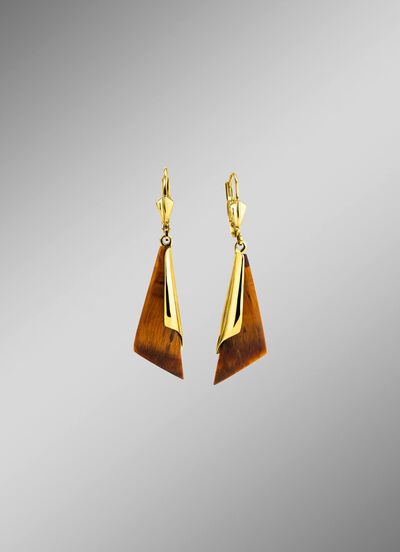 Ohrringe aus Gold mit Tigerauge 