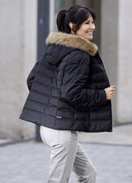 Kurzjacke mit abnehmbarem Kunstpelz-Besatz 