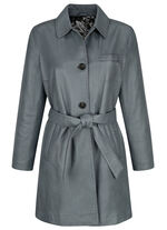 Lederkurzmantel mit Umlegekragen 