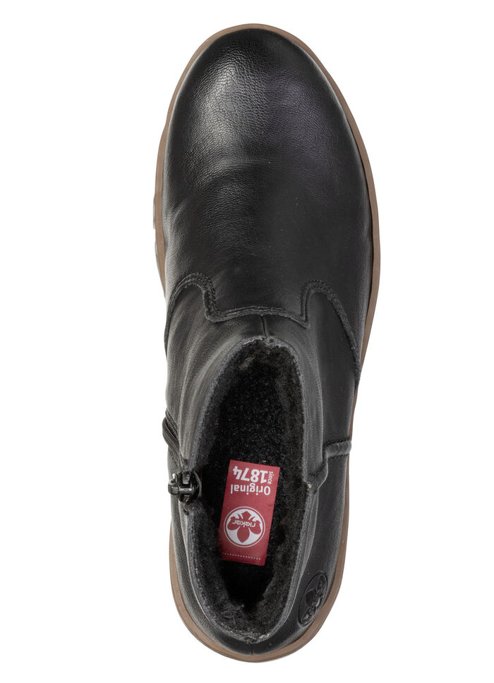 Rieker, gefütterte Damen-Stiefeletten, Winterschuhe, mit Reißverschluss SCHWARZ