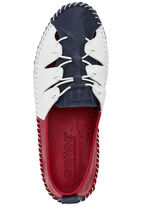 Gemini Slipper mit Knitter-Struktur MARINE-WEISS-ROT