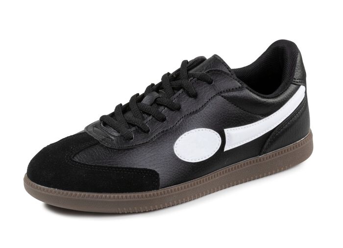 Sneaker aus Synthetik und Veloursleder SCHWARZ-WEISS