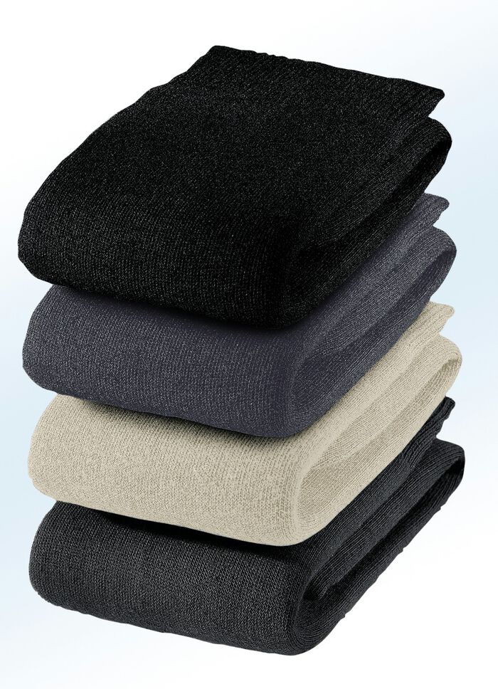 Sechserpack Socken mit Massagesohle, uni bunt 