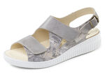 ELENA EDEN, bequeme Damen-Sandalen, Weite H, mit herausnehmbarem Fußbett GRAU-BEIGE