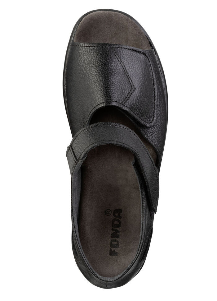 Bequeme Herren-Sandalen, Weite K, mit anatomisch geformtem Fußbett SCHWARZ