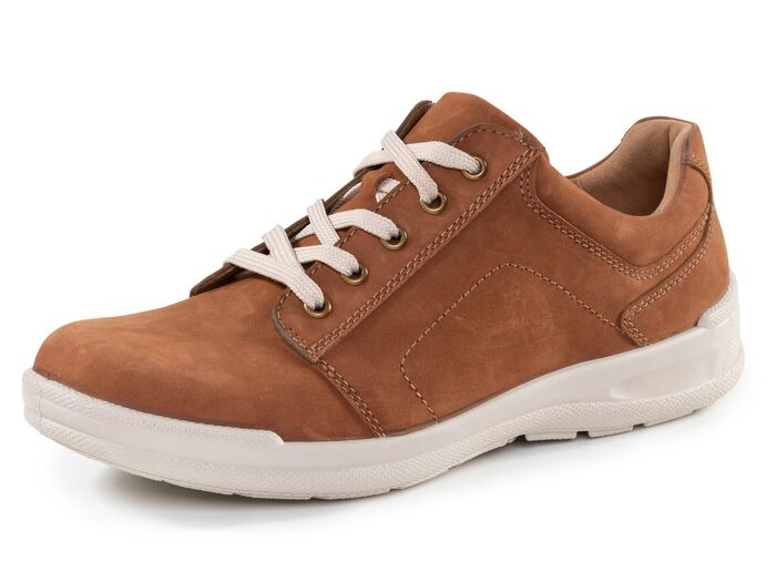 GINO GALANTE Schn&uuml;rschuh aus bestem Rind-Nubukleder COGNAC