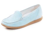 Waldl&auml;ufer, bequeme Damen-Slipper, Weite H, mit herausnehmbarem Fu&szlig;bett BLEU