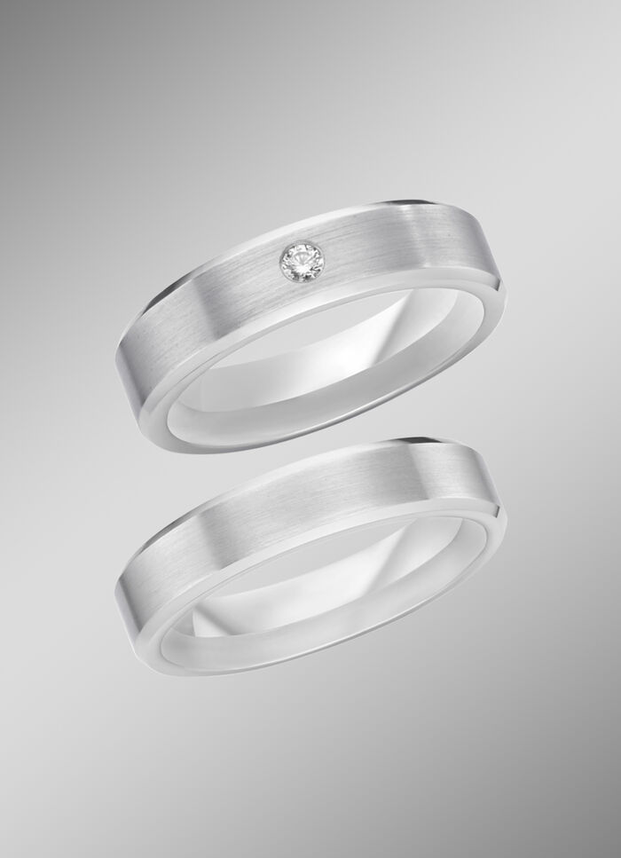 Mattierter Trauring in Silber 925/- fein 