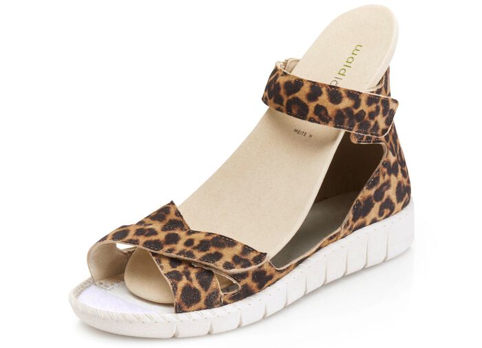 Waldl&auml;ufer Sandale mit seitlichem Gummizug BRAUN