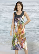 Kleid mit farbbrillantem Druckdessin, ärmellos 
