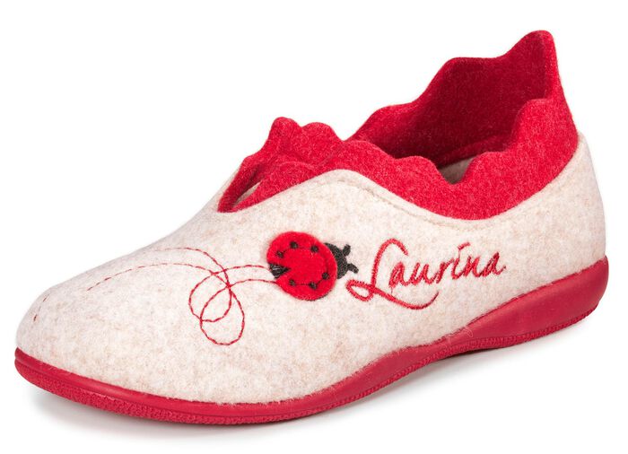 Laurina Filz-Hausschuh mit fantasievoller Stickerei 