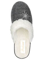 Gefütterte Damen-Hausschuhe, mit Schurwolle ANTHRAZIT
